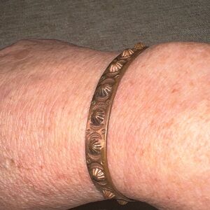 Southwest stamped, vintage copper patterned Bracelet